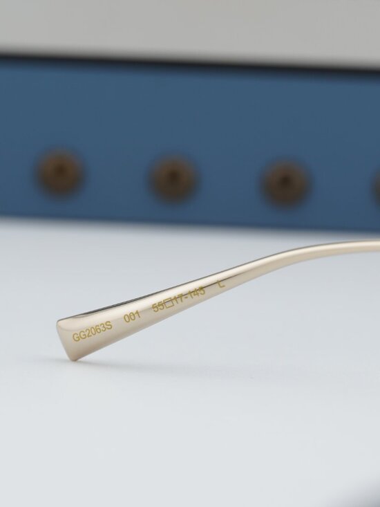 Gucci GG2063S 001 Cat Eye Sunglasses - Shiny Endura Gold/Grey Gradient main image 9